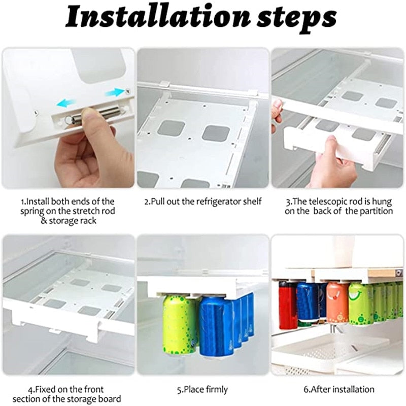 Sikunuo | Refrigerator Beverage Organizer Slide Rack