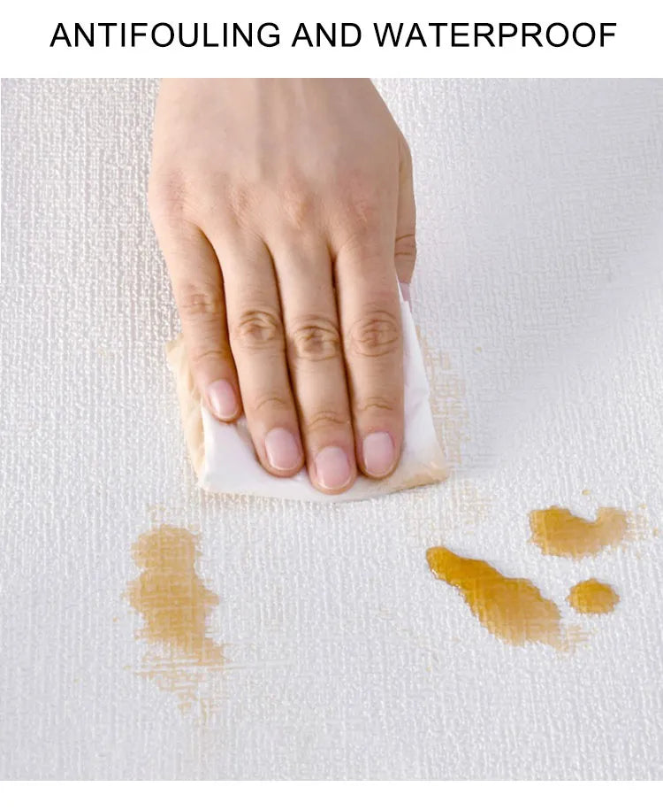 Sikunuo | 3D Linen Self-Adhesive Waterproof Wall Sticker