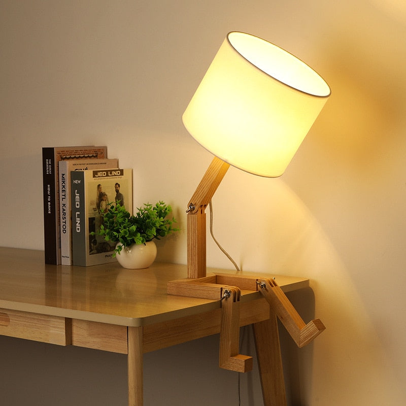 Sikunuo | Thinker Wooden Robot Modern Night Lamp