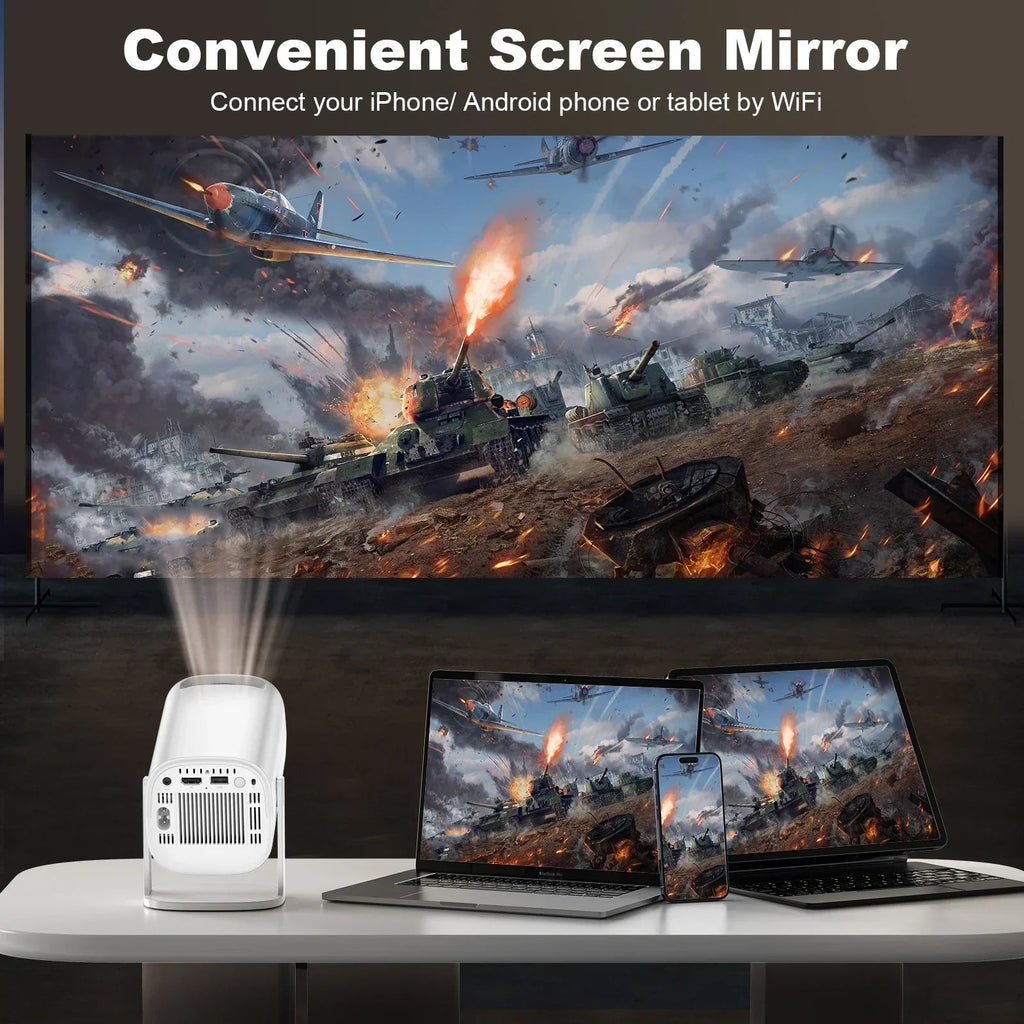 Sikunuo | Smart Mini Android 4K Support Home Cinema Projector