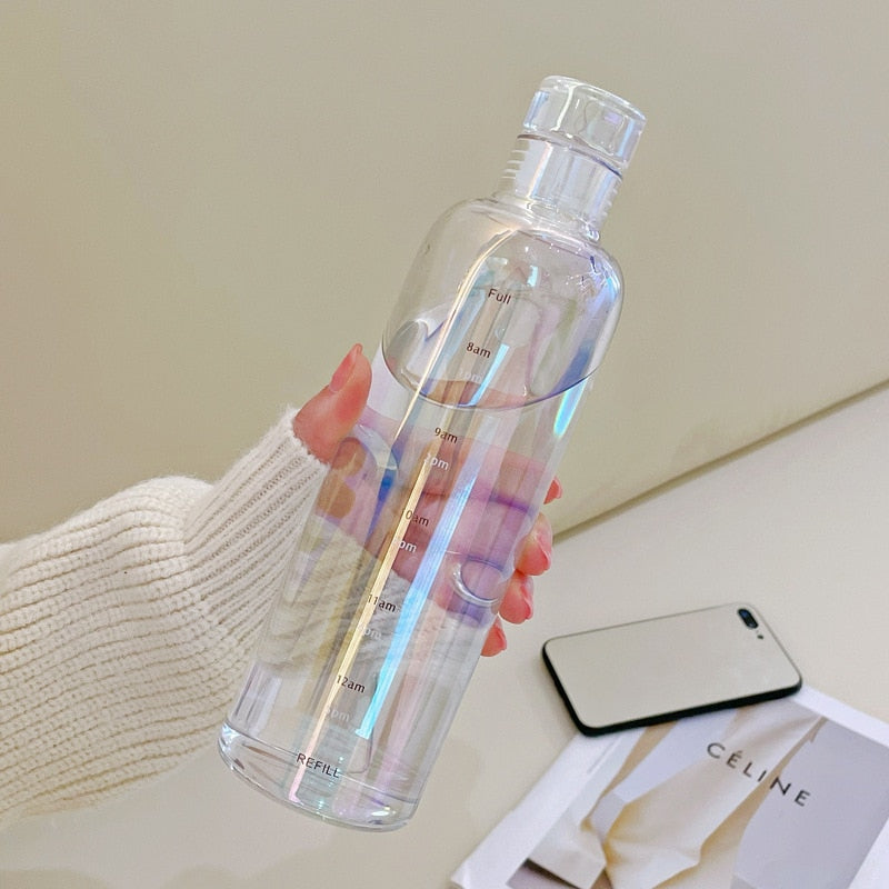 Time-Scale Water Bottle with Spill-Proof Lid