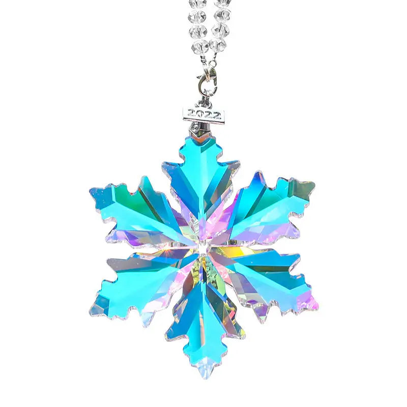 Sikunuo | Transparent Snowflake Rainbow Car Pendant Decor