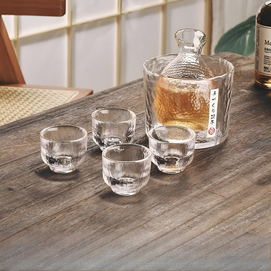Japanese Glass Set – Elegant Sake & Whisky Set | Perfect for Bar & Home | Sikunuo