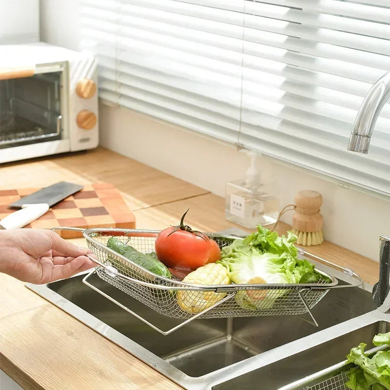 Sikunuo | Space-Saving Over-Sink Mesh Strainer Rack