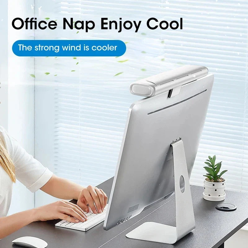 Sikunuo | USB Rechargeable Portable Desk & Monitor Clip-On Air Conditioner