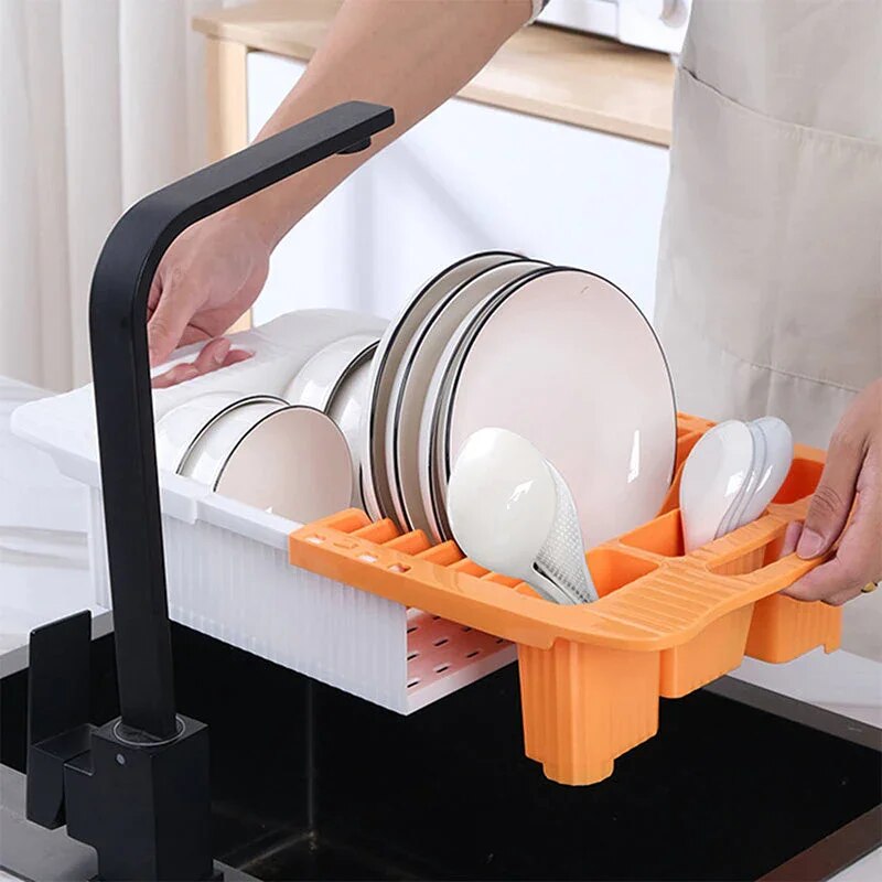 Sikunuo | Efficient Kitchen Retractable Dish Drain Rack