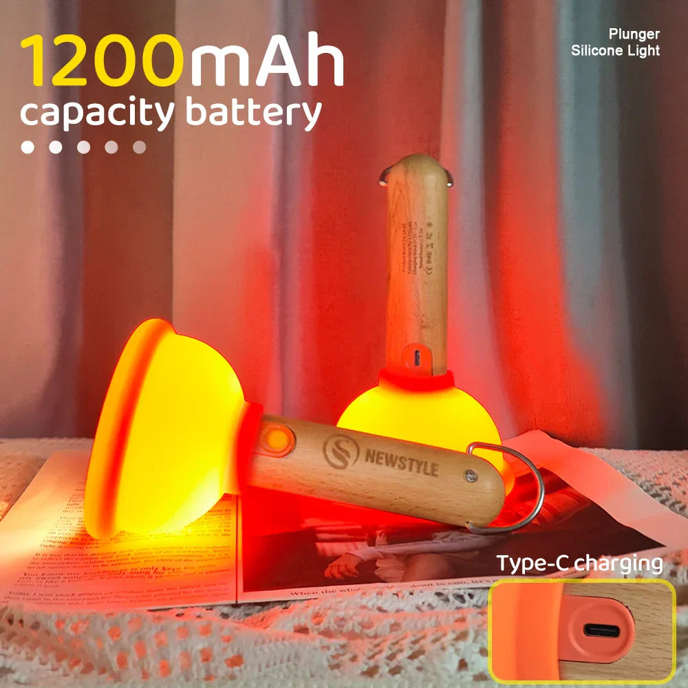 Sikunuo | Plunger Style Stress Relief LED Night Lamp