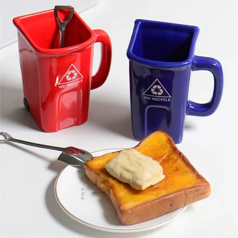 Sikunuo | Large Trash Can Ceramic Creative Mug
