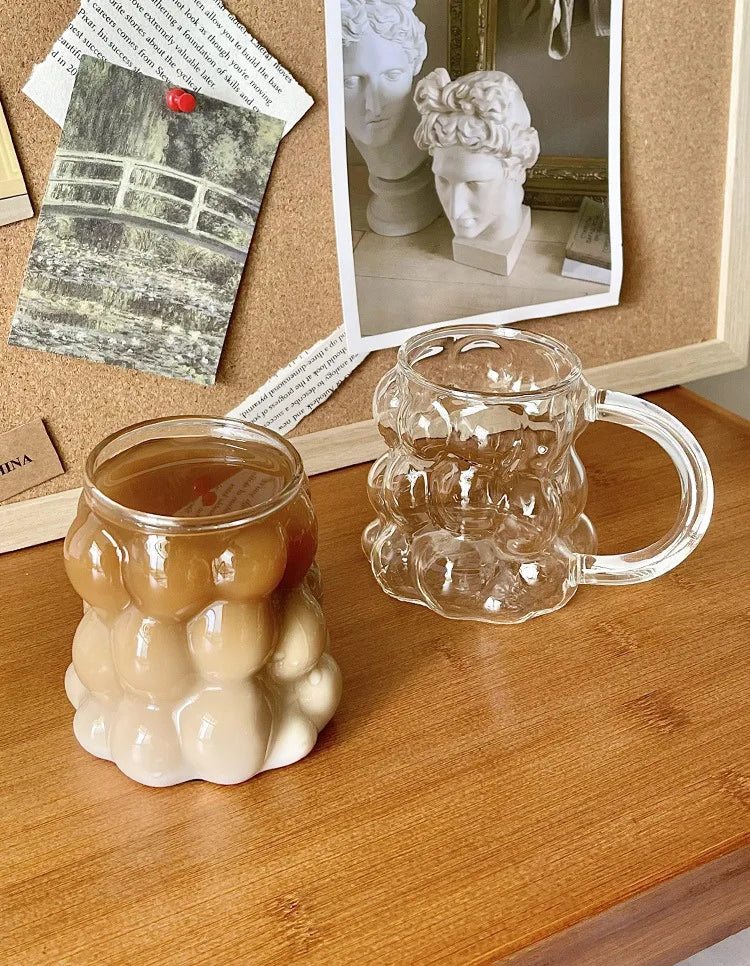Sikunuo | Sleek Glass Irregular Bubble Mug