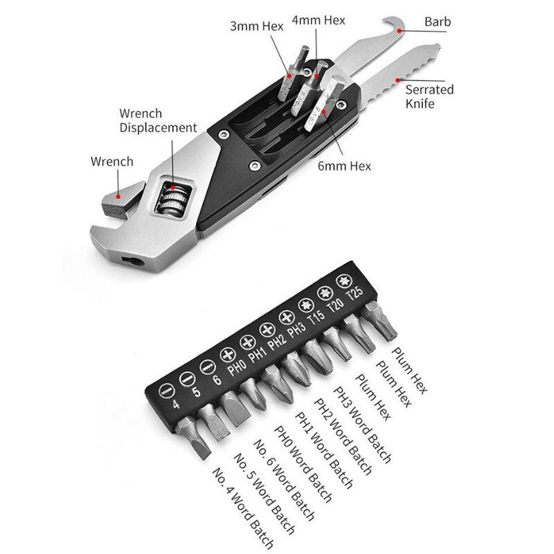 Sikunuo | Pro Expert Foldable Stainless Steel Wrench Tool Set