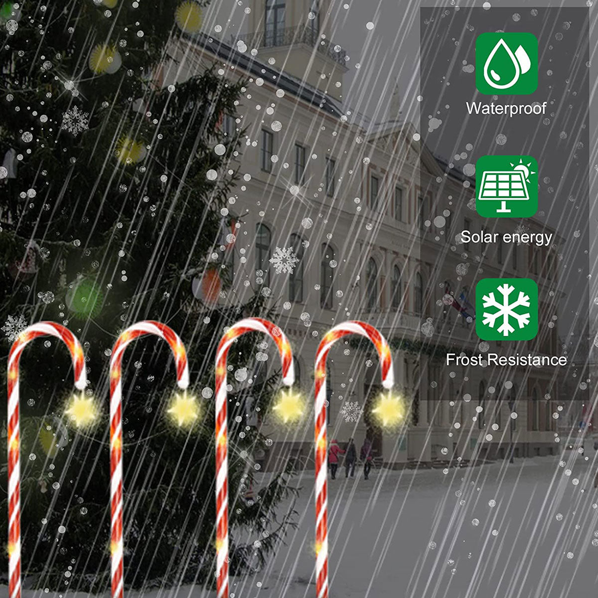 Sikunuo | Candy Cane Lane LED Solar Lamp