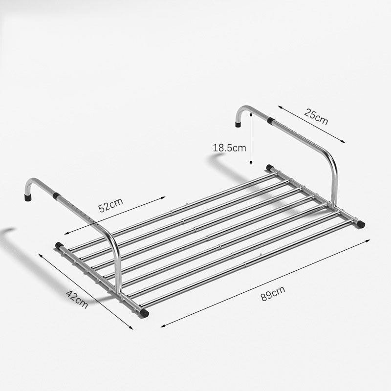 Sikunuo | Stainless Steel Foldable Balcony Clothes Hanger