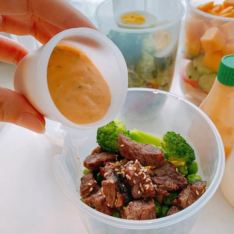 Sikunuo | Portable Built-in Fork Mini Salad Cup
