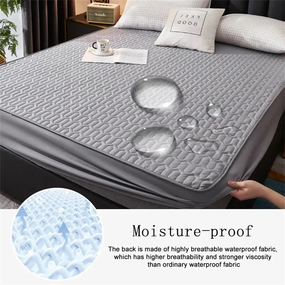 Sikunuo | Waterproof Ultra-Soft Fitted Latex Mattress Pad Cover