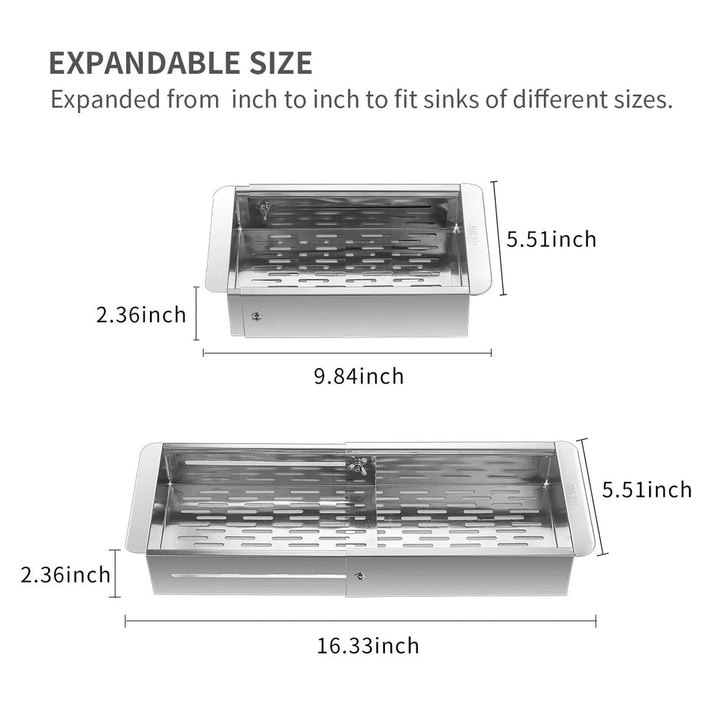 Sikunuo | Retractable Over Sink Stainless Steel Vegetable Drain Basket