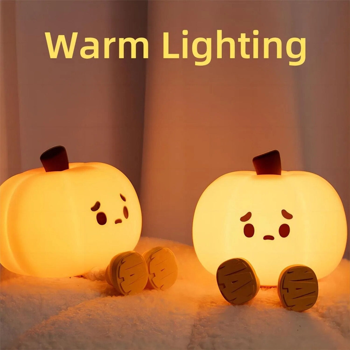 Sikunuo | Sad Pumpkin Touch Sensor Lamp Decor