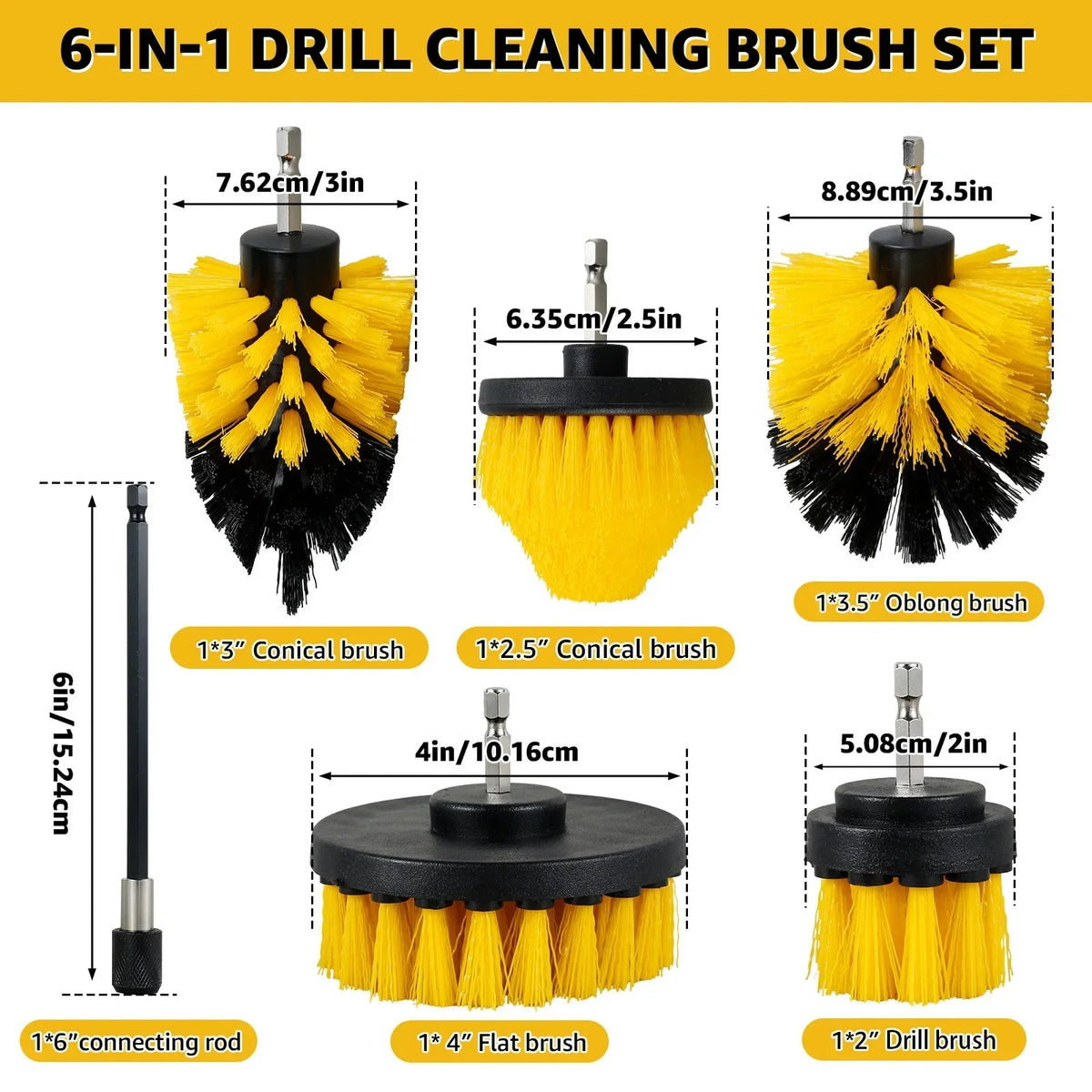 Sikunuo | 5PCS Electric Drill Attachment Ultimate Cleaning Brush Kit