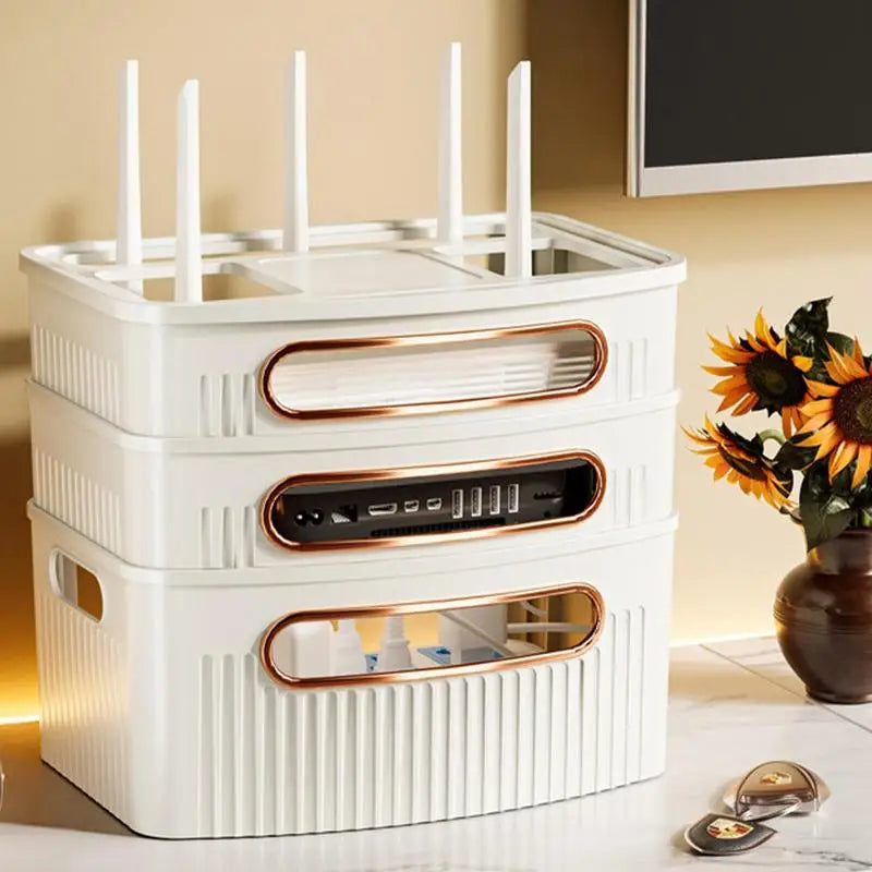 Sikunuo | Dustproof Decorative Router Storage Box Organizer