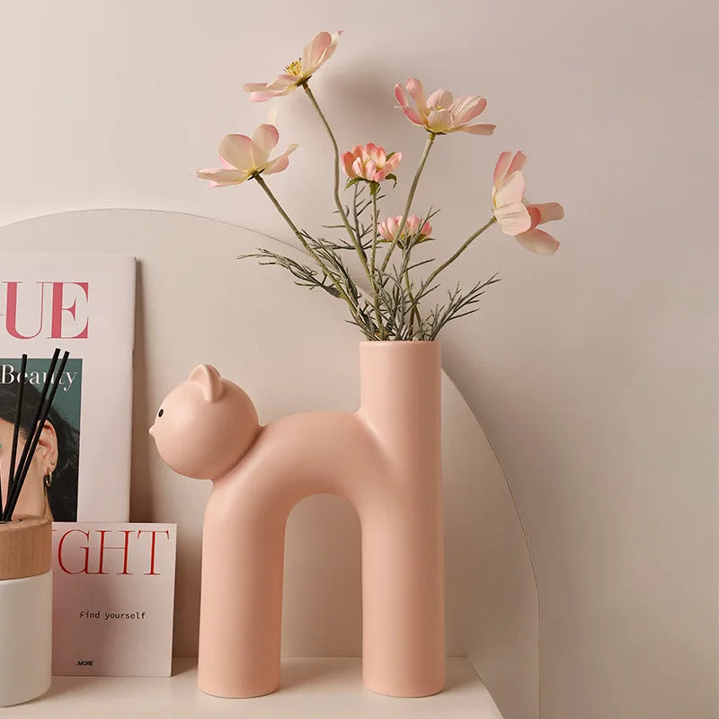 Sikunuo | Mini Cat Elegant Minimal H-shaped Flower Vase