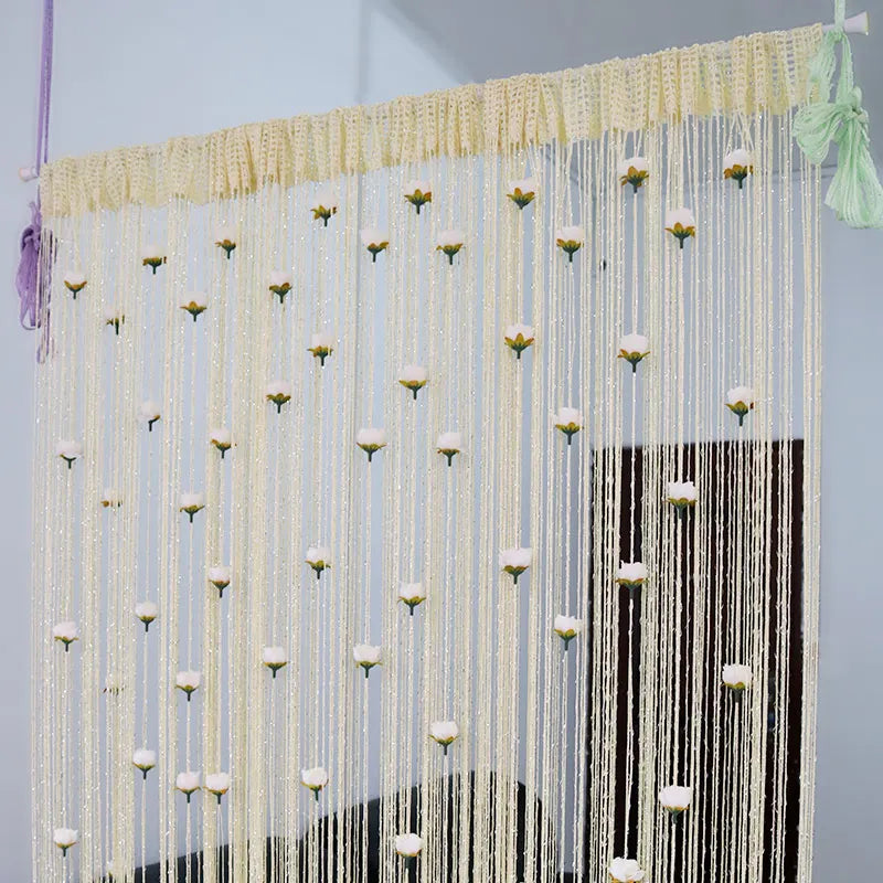Sikunuo | Floral Decorative Hanging Room Divider Curtain