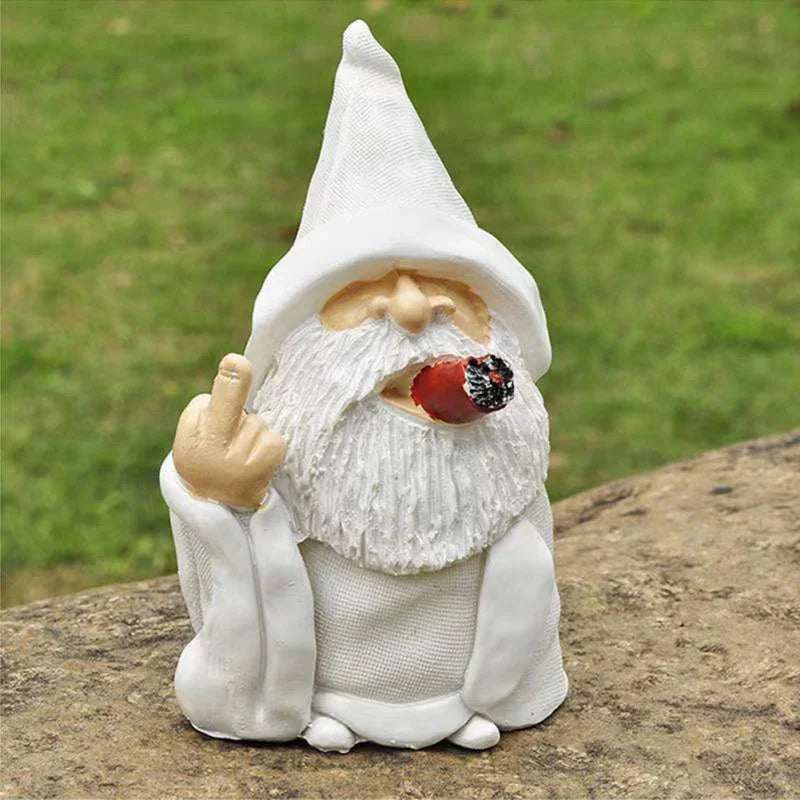 Sikunuo | Angry Middle Finger Garden Gnome Decor