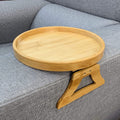 Sikunuo | Bamboo Sofa Armrest Clip-On Round Tray
