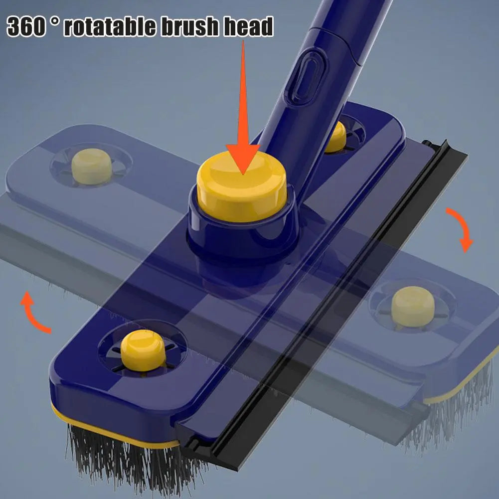 Sikunuo | 2in1 V-Shaped Long Handle Floor Scrub Edge Cleaner Brush
