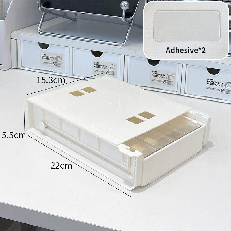 Sikunuo | Clever Under Desk Hidden Sliding Drawer Organizer