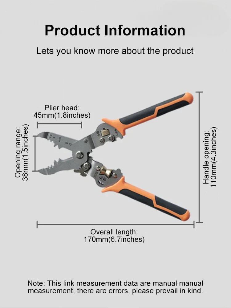 Sikunuo | Heavy-Duty 10in1 Wire Cutter Stripping Pliers
