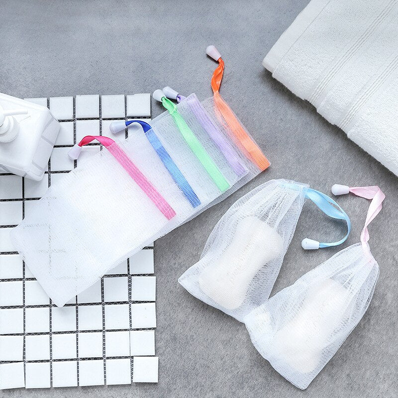 Sikunuo | 10Pcs Hangable Soap Organizer Mesh Bag
