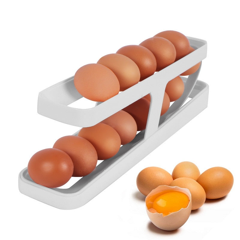 Sikunuo | Automatic Egg Rolling Holder Organizer Rack