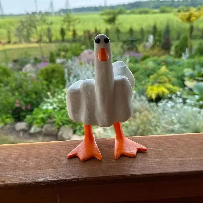 Sikunuo | Middle Finger Resin Duck Decor