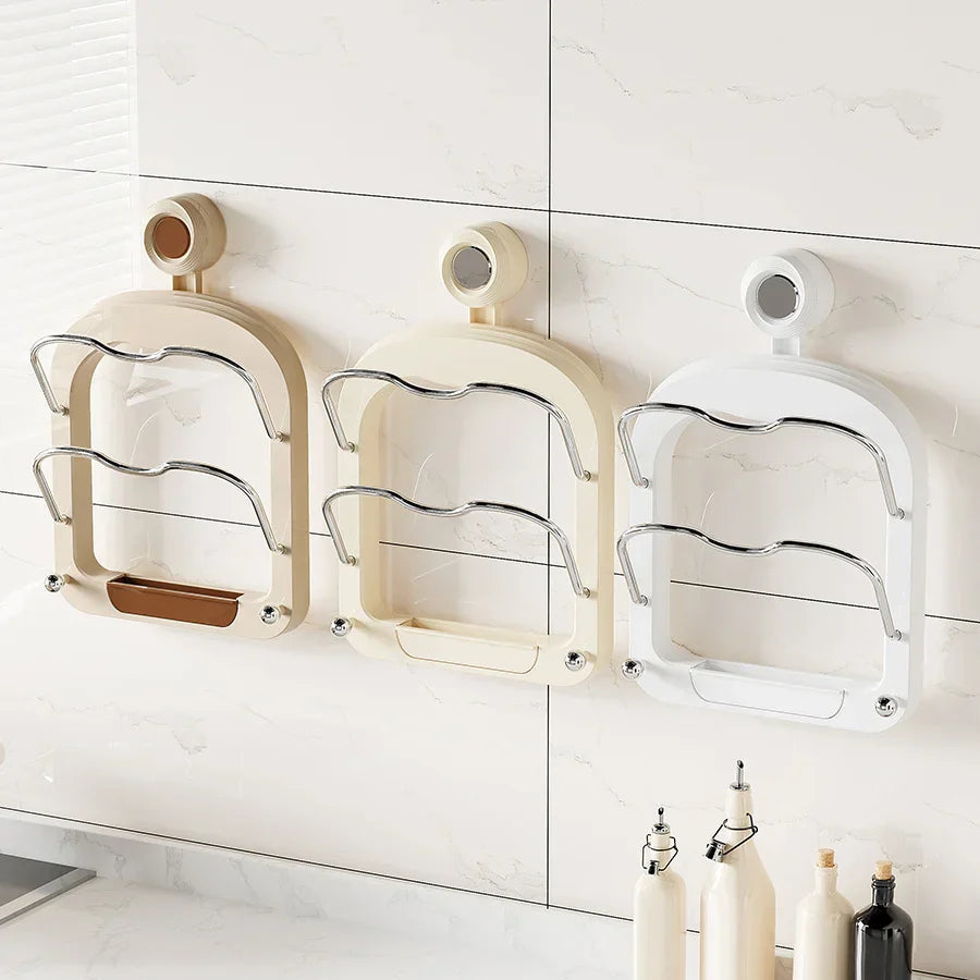 Sikunuo | Suction Wall-Mounted Pot Lid Organizer Storage Rack