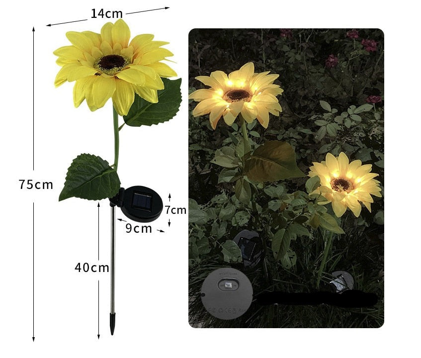 Sikunuo | Sunflower Waterproof Solar Led Garden Lights