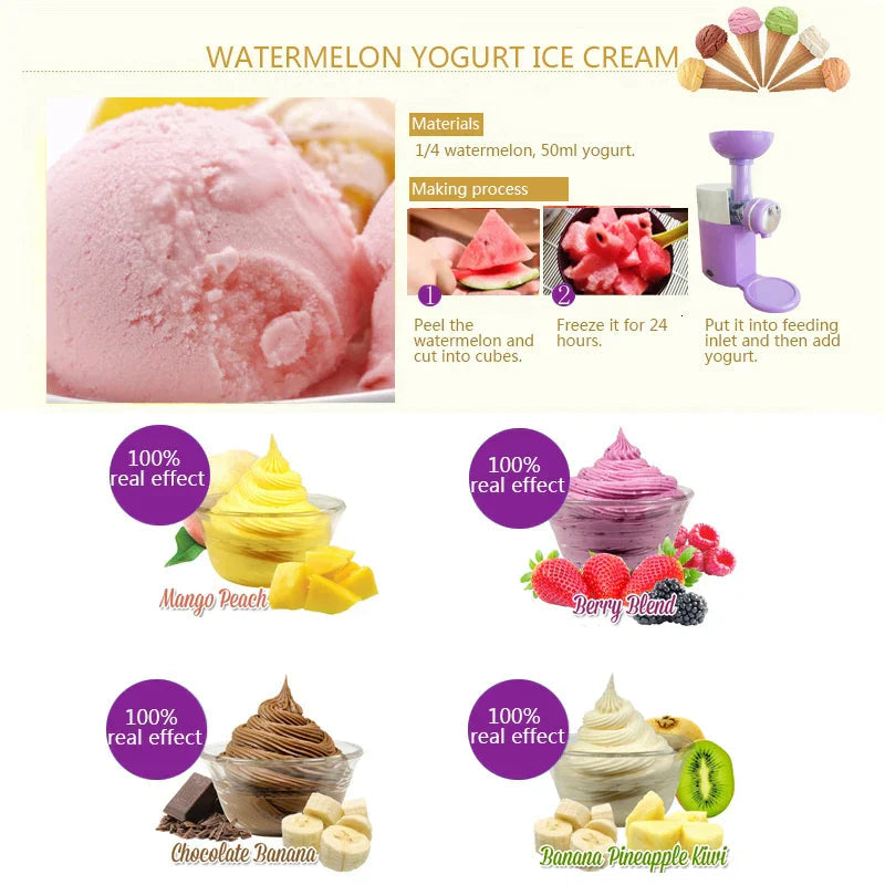 Sikunuo | Automatic DIY Fruit Cone Ice Cream Maker