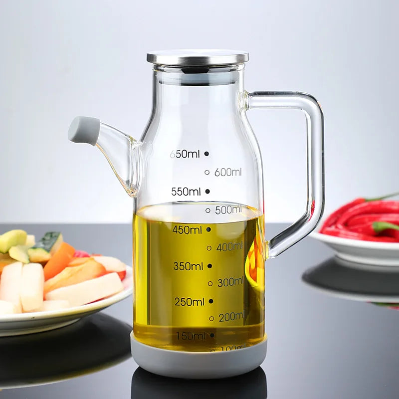 Sikunuo | Pure Glass Measuring Scale Oil Dispenser  Bottle