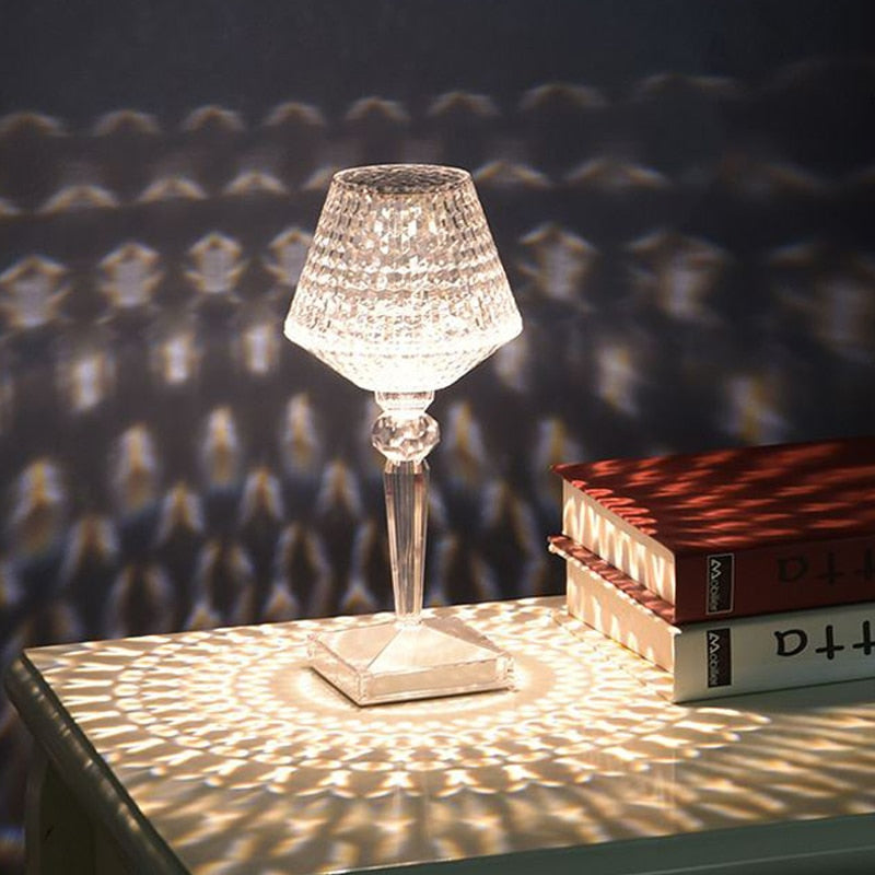 Sikunuo | Diamond Glow Rechargeable Crystal Table Lamp