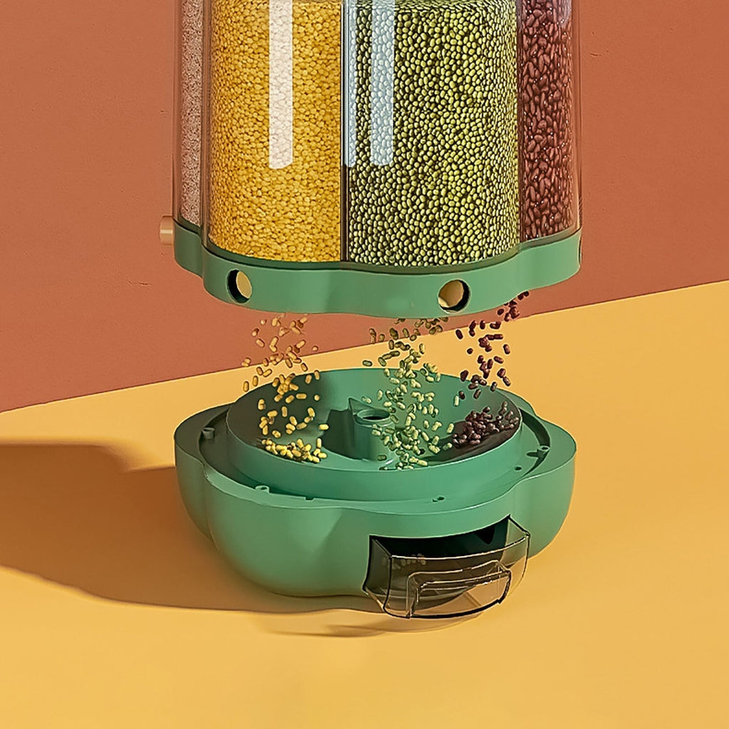 Sikunuo | 6-Grid Rotating Grain Storage Dispenser