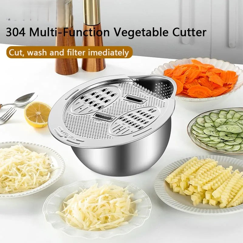 Sikunuo | All-in-One Stainless Steel Kitchen Drain Slicer Bowl