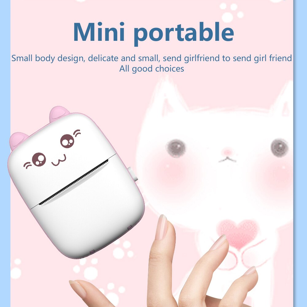 Sikunuo | Mini Cat Thermal Bluetooth Label Printer