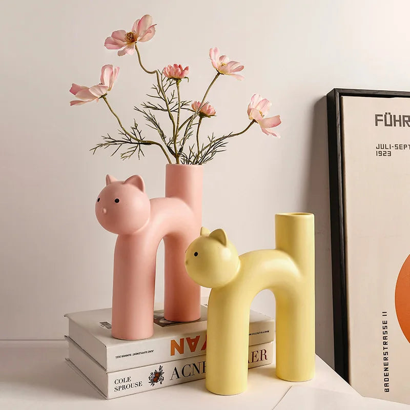 Sikunuo | Mini Cat Elegant Minimal H-shaped Flower Vase