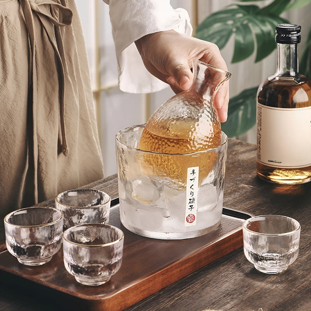 Japanese Glass Set – Elegant Sake & Whisky Set | Perfect for Bar & Home | Sikunuo