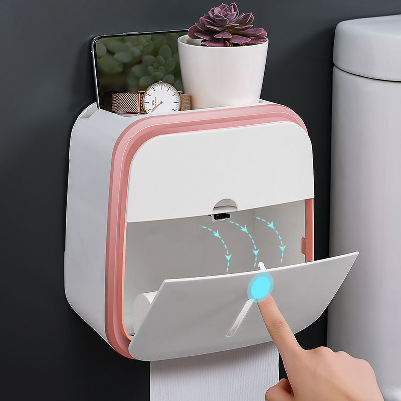 Sikunuo | Wall-Mounted Bathroom Organizer Tissue Box Holder