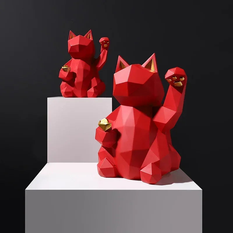 Sikunuo | Nordic Minimalism Geometry Lucky Cat Statues
