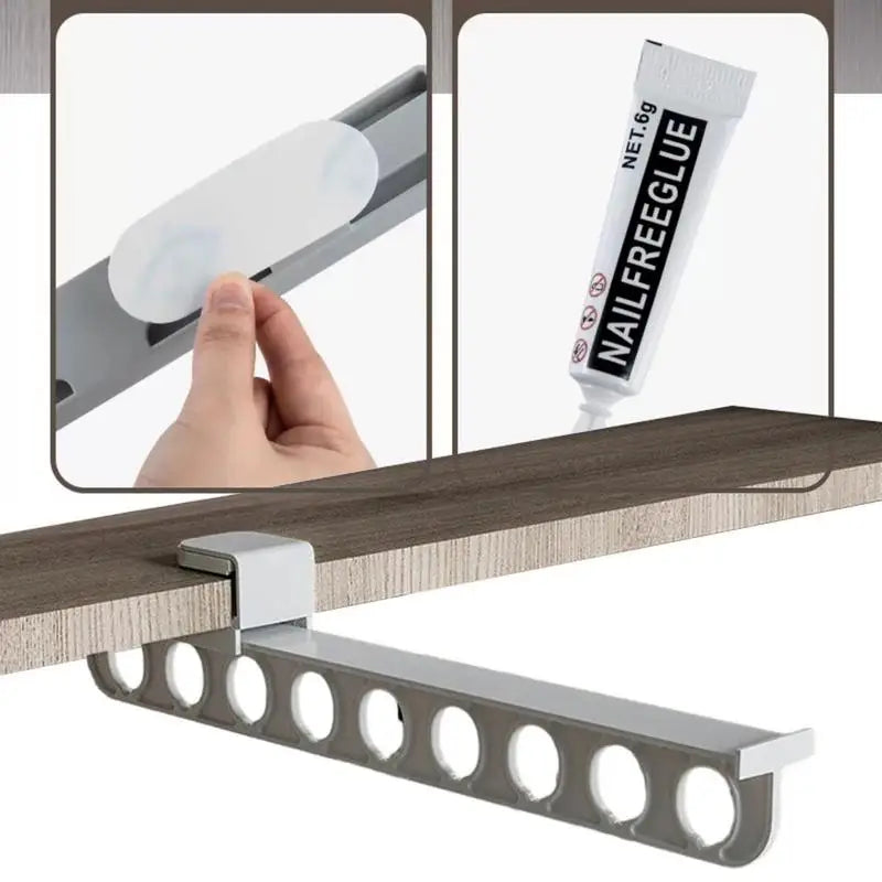 Sikunuo | Retractable Wardrobe Rail Closet Organizer Hanger