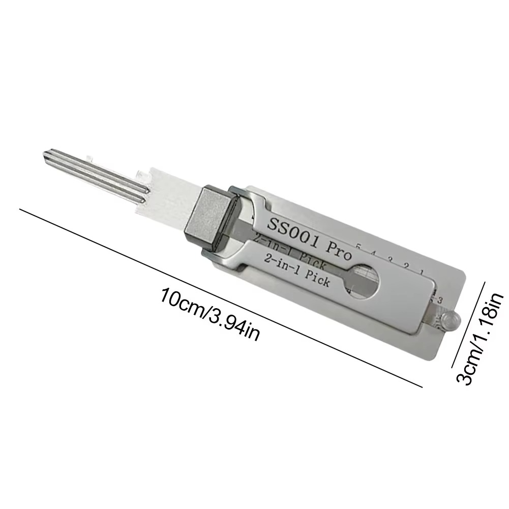 Sikunuo | Stainless Steel Key Decoder – 2-in-1 Lock Decoding & Picking Tool for Locksmiths