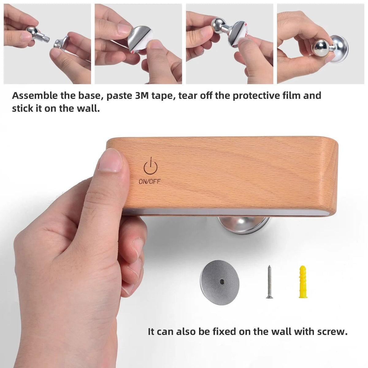 Sikunuo | Rotatable Magnetic Wooden Rechargeable LED Night Lamp