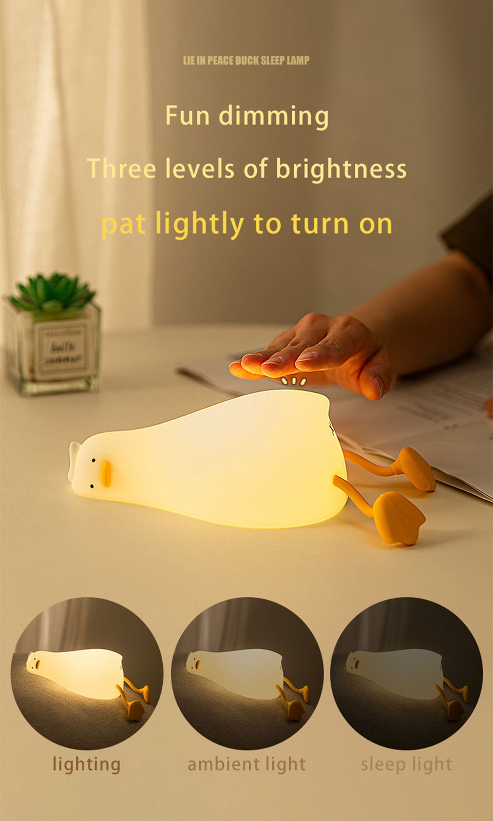 Sikunuo | Lazy Flat Duck Atmosphere Night Lamp