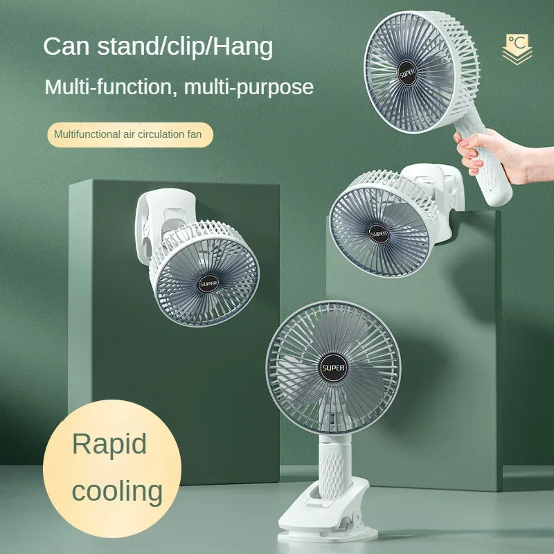 Sikunuo | Clip-on Portable Compact USB Rechargeable Cooling Fan