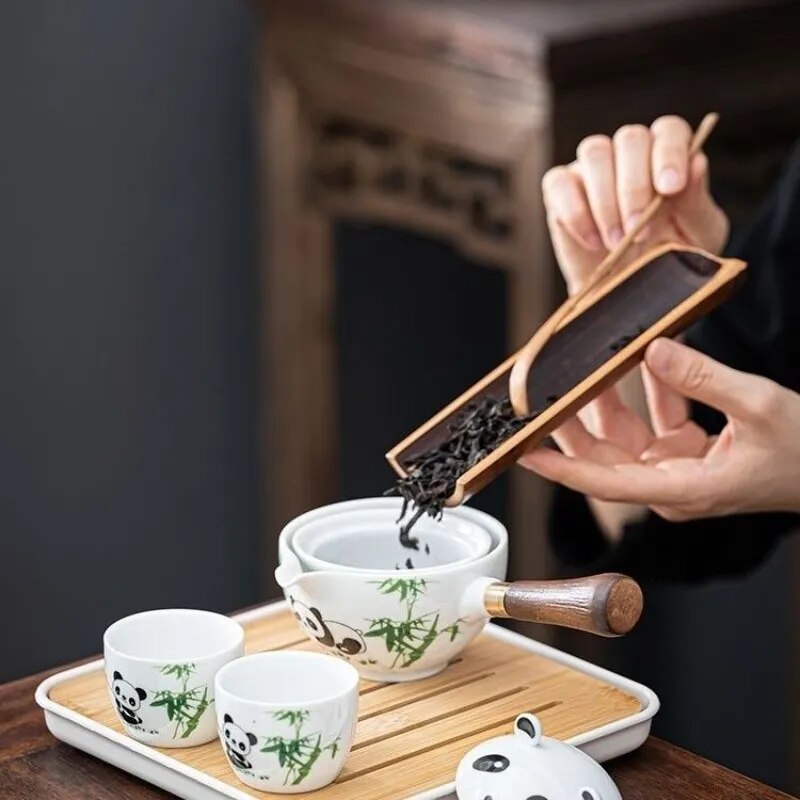 Sikunuo | Panda Spin Rotating Tea Set